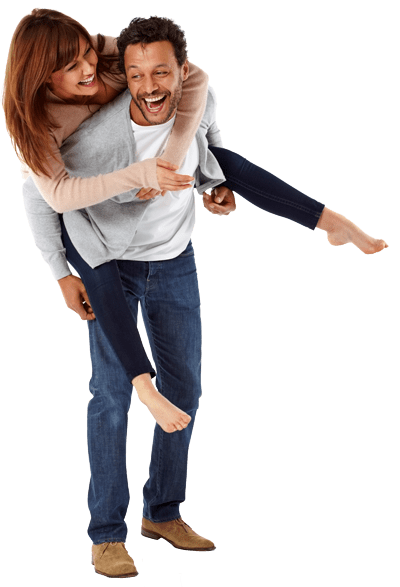 Joyful Piggyback Couple